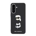 Samsung Galaxy A57 Karl Lagerfeld Metal Karl and Choupette Liquid Silicone Case - Black