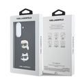 Samsung Galaxy A57 Karl Lagerfeld Metal Karl and Choupette Liquid Silicone Case - Black