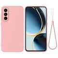 Samsung Galaxy A57 Liquid Silicone Case with Hand Strap - Pink