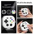 Samsung Galaxy Buds 4/4 Pro Gaming Controller Style Case with Carabiner and Cleaning Tool - White