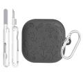 Samsung Galaxy Buds4/Buds4 Pro Floral Engraved Silicone Case with Cleaning Pens