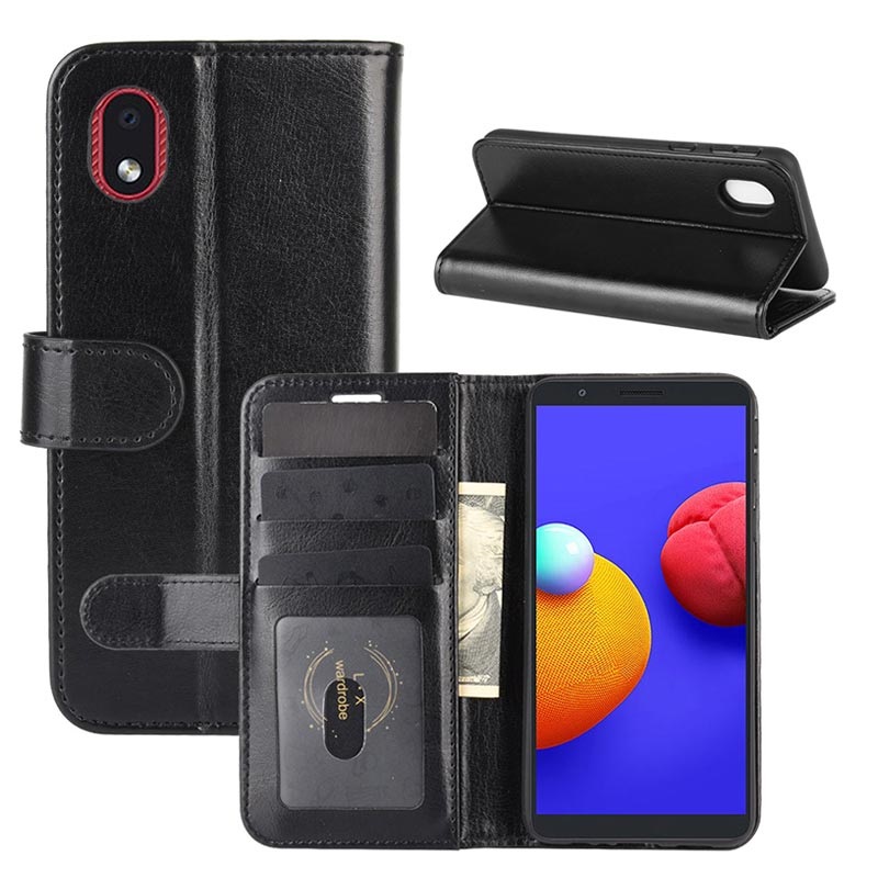 Samsung Galaxy A01 Case, Galaxy A01 Wallet Case, Wrist Strap Pu