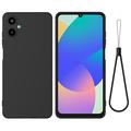 Samsung Galaxy M06/F06 5G Liquid Silicone Case with Hand Strap - Black