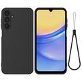 Samsung Galaxy M16/F16 Liquid Silicone Case with Hand Strap - Black