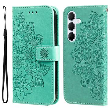 Samsung Galaxy M35 Mandala Series Wallet Case - Green