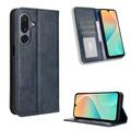 Samsung Galaxy M36 Retro Wallet Case with Magnetic Closure - Blue