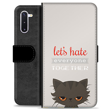 Samsung Galaxy Note10 Premium Wallet Case - Angry Cat
