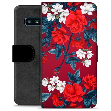 Samsung Galaxy S10 Premium Wallet Case - Vintage Flowers