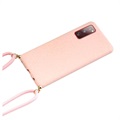 Saii Eco Line Samsung Galaxy S20 FE Case with Strap - Pink