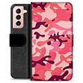 Samsung Galaxy S21 5G Premium Wallet Case - Pink Camouflage