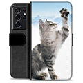 Samsung Galaxy S21 Ultra 5G Premium Wallet Case - Cat