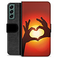 Samsung Galaxy S22+ 5G Premium Wallet Case - Heart Silhouette