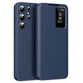 Samsung Galaxy S22 Ultra 5G Smart Clear View Flip Case with Card Slot - Sapphire