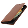 Samsung Galaxy S22 Ultra 5G Wallet Leather Case with Kickstand - Brown
