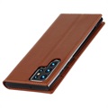 Samsung Galaxy S22 Ultra 5G Wallet Leather Case with Kickstand - Brown