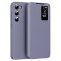 Samsung Galaxy S22+ 5G Smart Clear View Flip Case with Card Slot - Grey Purple