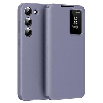 Samsung Galaxy S22+ 5G Smart Clear View Flip Case with Card Slot - Grey Purple