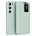 Samsung Galaxy S22+ 5G Smart Clear View Flip Case with Card Slot - Light Green