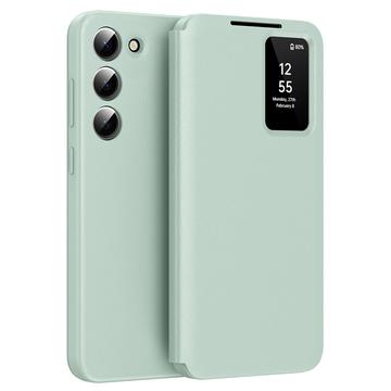 Samsung Galaxy S22+ 5G Smart Clear View Flip Case with Card Slot - Light Green