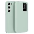 Samsung Galaxy S23 Smart Clear View Flip Case with Card Slot - Light Green