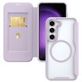 Samsung Galaxy S24 Flip Case with Card Slot - MagSafe Compatible - Purple
