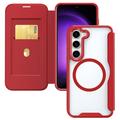 Samsung Galaxy S24 Flip Case with Card Slot - MagSafe Compatible - Red