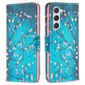 Samsung Galaxy S24 Wonder Series Wallet Case - White Flowers