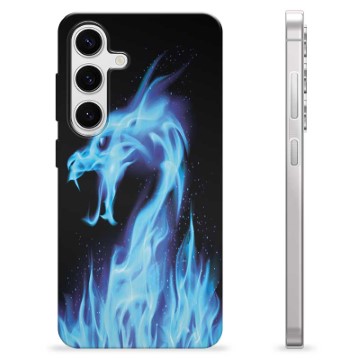 Samsung Galaxy S24 TPU Case - Blue Fire Dragon