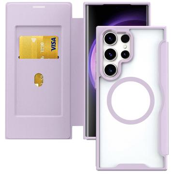 Samsung Galaxy S24 Ultra Flip Case with Card Slot - MagSafe Compatible - Purple