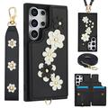 Samsung Galaxy S24 Ultra Flower Decor Case w. Strap