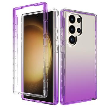 Samsung Galaxy S24 Ultra Gradient Series Hybrid Case - Purple / Transparent