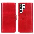 Samsung Galaxy S24 Ultra Wallet Case with Magnetic Closure - Red
