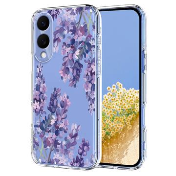 Samsung Galaxy S25 Edge Floral Pattern TPU Case - Wisteria