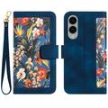Samsung Galaxy S25 Edge Floral Wallet Case with Card Slots - Dark Blue
