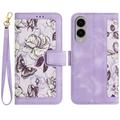 Samsung Galaxy S25 Edge Floral Wallet Case with Card Slots - Light Purple