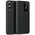 Samsung Galaxy S25 Edge Smart Clear View Flip Case with Card Slot - Black