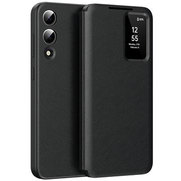 Samsung Galaxy S25 Edge Smart Clear View Flip Case with Card Slot - Black