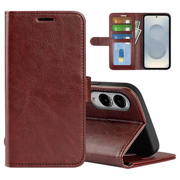 Samsung Galaxy S25 Edge Wallet Case Magnetic Closure - Brown