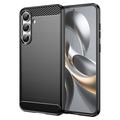 Samsung Galaxy S25 FE Brushed TPU Case - Carbon Fiber - Black