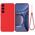 Samsung Galaxy S25 FE Liquid Silicone Case with Hand Strap - Red
