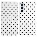 Samsung Galaxy S25 FE Polka Dot Pattern Wallet Case - White