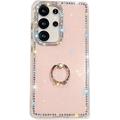 Samsung Galaxy S25 Ultra CrystalGlow Hybrid Case with Ring Holder - Pink