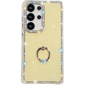 Samsung Galaxy S25 Ultra CrystalGlow Hybrid Case with Ring Holder - Yellow