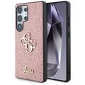 Samsung Galaxy S25 Ultra Guess Fixed Glitter 4G Metal Logo Case - Pink