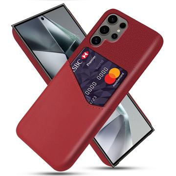 Samsung Galaxy S25 Ultra KSQ Case with Card Pocket - Red