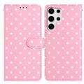 Samsung Galaxy S25 Ultra Polka Dot Pattern Wallet Case - Pink