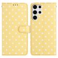 Samsung Galaxy S25 Ultra Polka Dot Pattern Wallet Case - Yellow