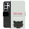 Samsung Galaxy S25 Ultra Premium Wallet Case - Angry Cat