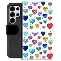 Samsung Galaxy S25 Ultra Premium Wallet Case - Hearts