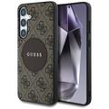 Samsung Galaxy S25+ Guess 4G Round Patch Classic Logo Case - MagSafe Compatible - Brown